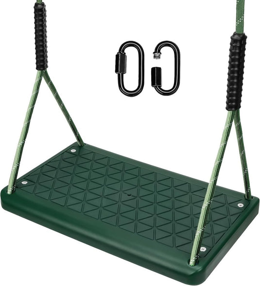 Kinderschommel met verstelbare touwen 130-200 cm tot 150 kg groen – schommelzitje – binnen en buiten - happygetfit.com