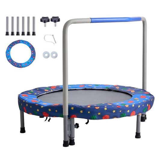 Kindertrampoline 91 cm opvouwbaar met handgreep en antislip poten – mini trampoline – indoor trampoline - happygetfit.com