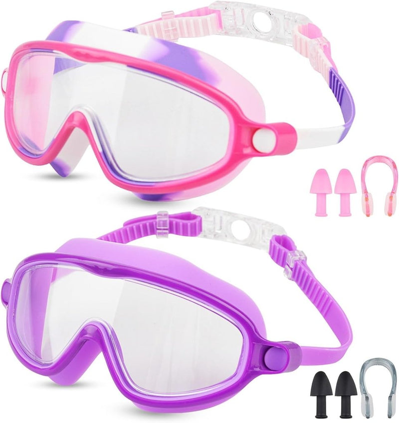 Charger l’image dans la visionneuse de galerie, Kinderzwembrillen 2 stuks met anticondens en UV-bescherming voor 3 tot 15 jaar – zwemmasker – zwemaccessoires - happygetfit.com
