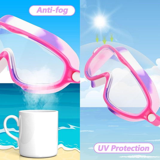 Kinderzwembrillen 2 stuks met anticondens en UV-bescherming voor 3 tot 15 jaar – zwemmasker – zwemaccessoires - happygetfit.com