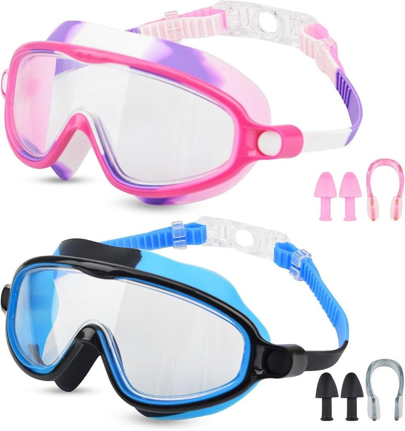 Charger l’image dans la visionneuse de galerie, Kinderzwembrillen 2 stuks met anticondens en UV-bescherming voor 3 tot 15 jaar – zwemmasker – zwemaccessoires - happygetfit.com
