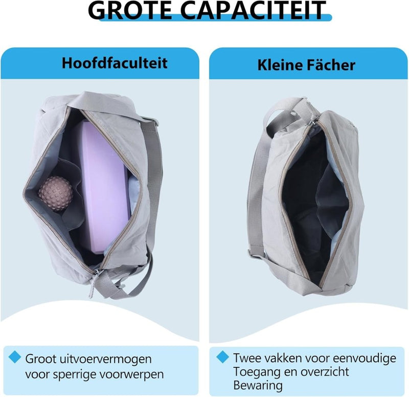 Laden Sie das Bild in Galerie -Viewer, Kleine sporttas dames 33 x 21 cm van waterafstotend nylon met verstelbare schouderriem – gymtas – fitnessschoudertas - happygetfit.com
