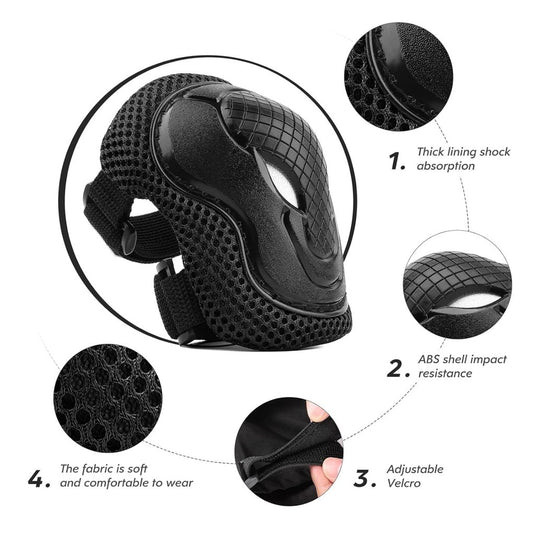 Kniebeschermers Kinderen Beschermers Inline Skates Kinderen 6-delige Set Kinderen Beschermers Elleboogbeschermers voor Inline Skates Scooter Fiets Rolschaatsen - happygetfit.com