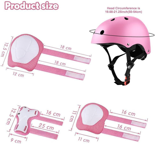 Kniebeschermers Kinderen met Helm, 7-in-1 Helm en Beschermers Set Knieschilden Inline Skates Kinderen Beschermingsuitrusting voor Inline Skates Skateboard Fiet longboard, stuntscooter - happygetfit.com