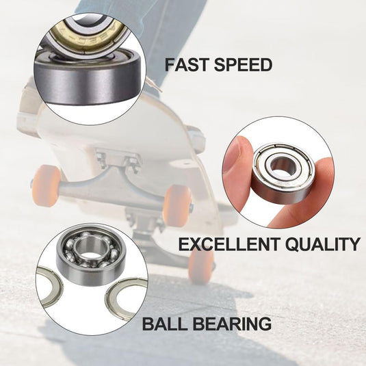 Kogellagers, 20 stuks 608 ZZ kogellagers, voor schaatsen, skateboards, inline skates, 8 mm x 22 mm x 7 mm - happygetfit.com