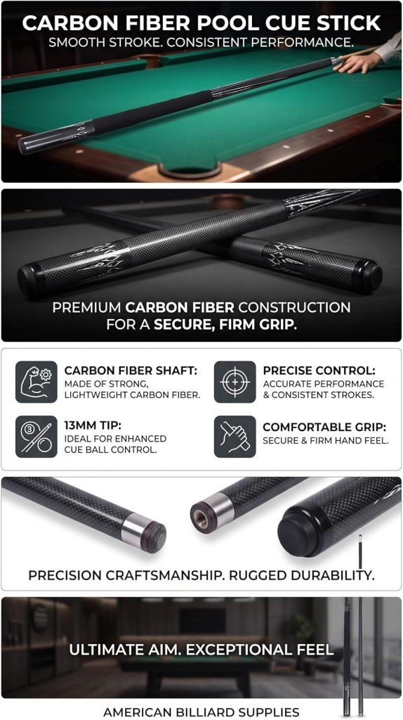Load image into Gallery viewer, Koolstofvezel Biljartkeu met 13 mm Tip – Professionele Pool Cue met Rubberen Bumper - happygetfit.com
