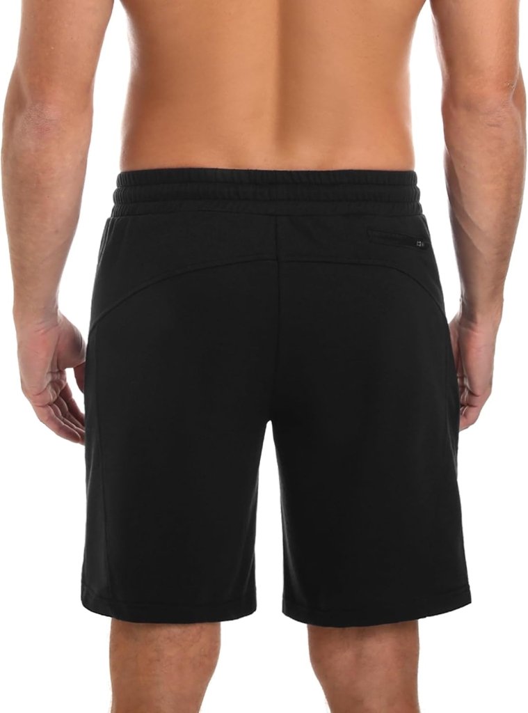 Laden Sie das Bild in Galerie -Viewer, Korte sportbroek heren van 100% katoen met ritszakken en verstelbaar trekkoord – fitnessshort – joggingbroek - happygetfit.com
