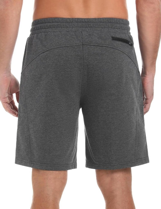 Korte sportbroek heren van 100% katoen met ritszakken en verstelbaar trekkoord – fitnessshort – joggingbroek - happygetfit.com