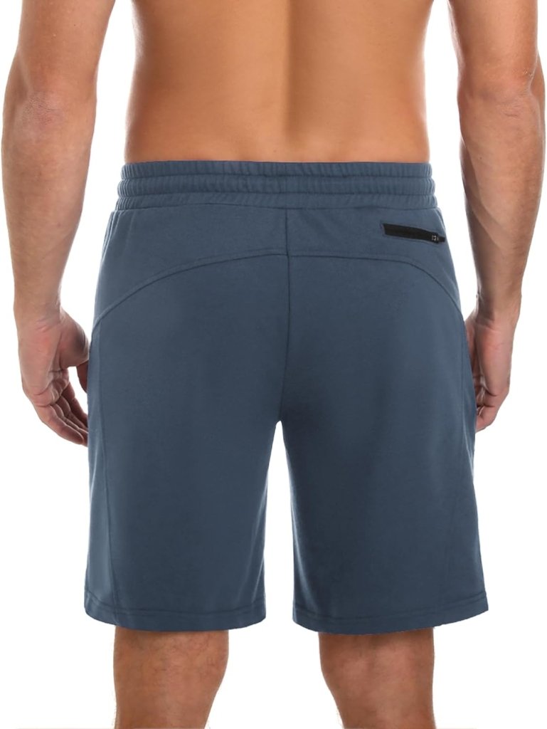 Laden Sie das Bild in Galerie -Viewer, Korte sportbroek heren van 100% katoen met ritszakken en verstelbaar trekkoord – fitnessshort – joggingbroek - happygetfit.com
