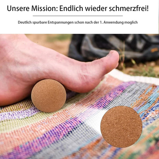 Kurk massageballen set van 2 stuks 6 cm - happygetfit.com