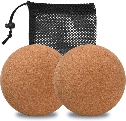 Kurk massageballen set van 2 stuks 6 cm - happygetfit.com