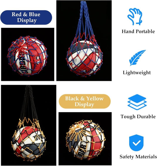 laeeyin Balnet, tas, draagbaar, balnet, sportbal, balnet voor voetbal, basketbal, balnet, 1 bal, hoge dikte handgrepen - happygetfit.com