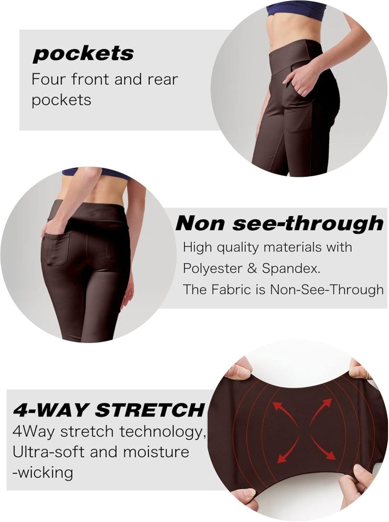 Load image into Gallery viewer, LaiEr Yogabroek Voor Dames Met 4 zakken Hoge Taille Werkbroek 4-way Stretch Tummy Control Lange Flare Broek - happygetfit.com
