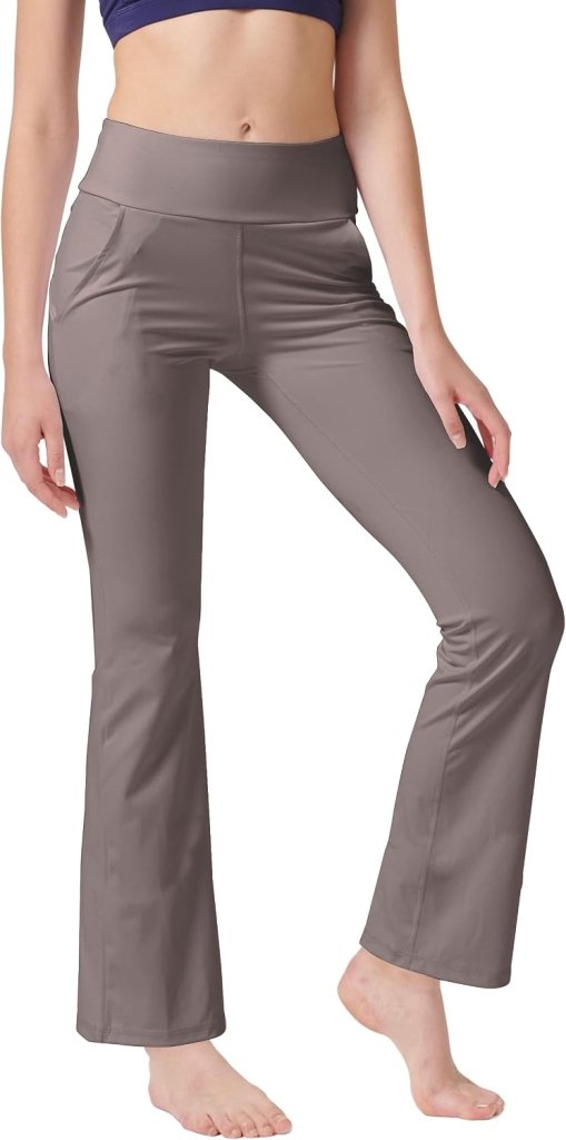 Load image into Gallery viewer, LaiEr Yogabroek Voor Dames Met 4 zakken Hoge Taille Werkbroek 4-way Stretch Tummy Control Lange Flare Broek - happygetfit.com
