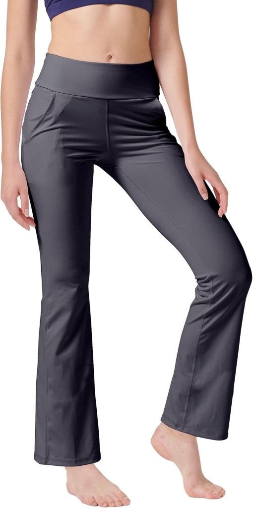 Load image into Gallery viewer, LaiEr Yogabroek Voor Dames Met 4 zakken Hoge Taille Werkbroek 4-way Stretch Tummy Control Lange Flare Broek - happygetfit.com

