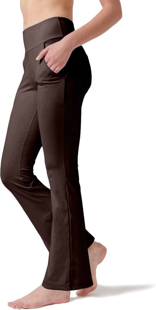Load image into Gallery viewer, LaiEr Yogabroek Voor Dames Met 4 zakken Hoge Taille Werkbroek 4-way Stretch Tummy Control Lange Flare Broek - happygetfit.com
