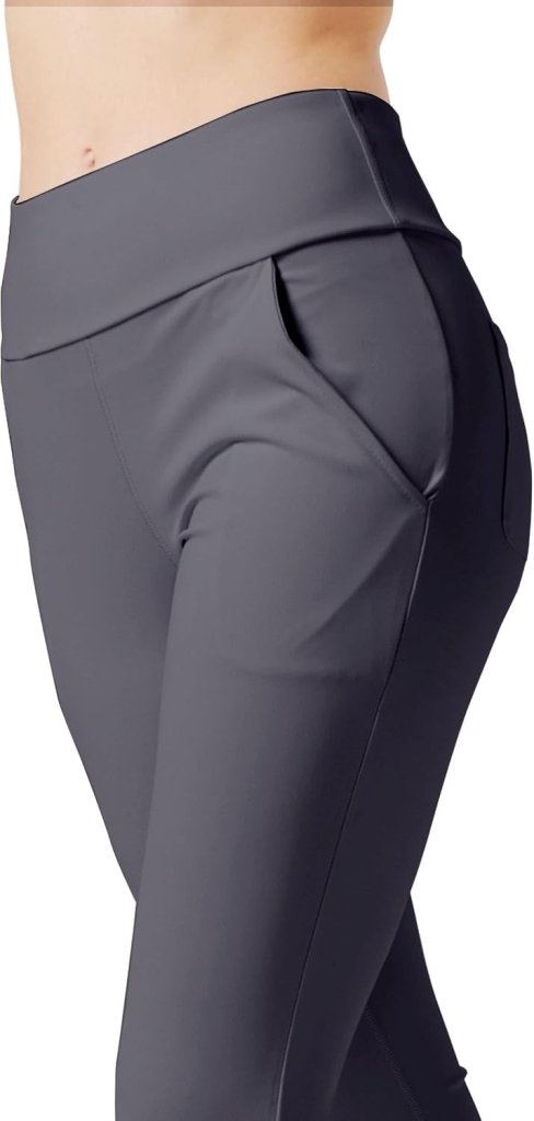 LaiEr Yogabroek Voor Dames Met 4 zakken Hoge Taille Werkbroek 4-way Stretch Tummy Control Lange Flare Broek - happygetfit.com