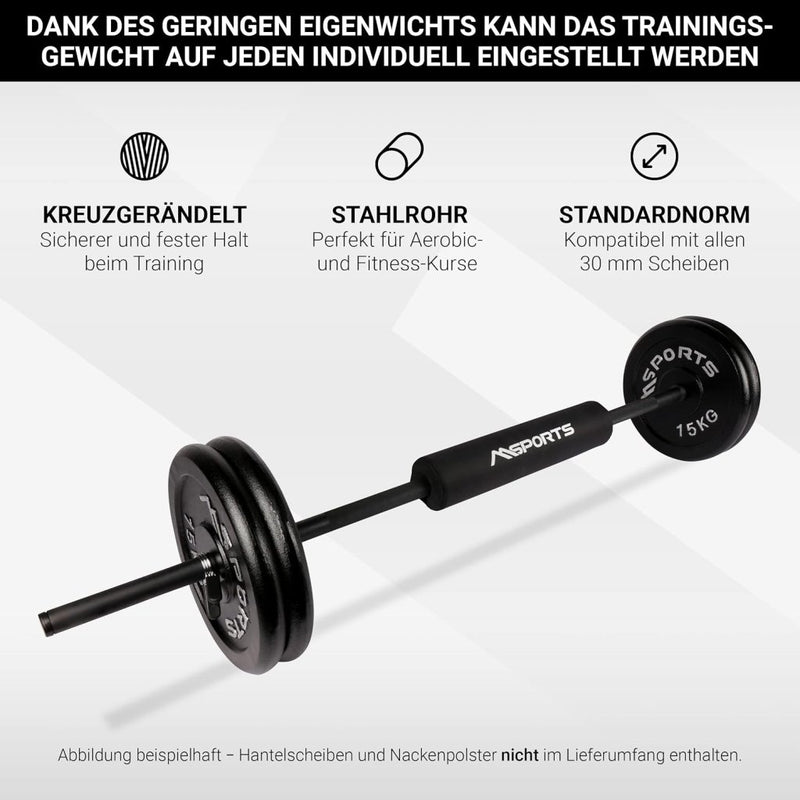 Load image into Gallery viewer, Lange halterstang met veersluiting, 150 x 35 cm, voor halterschijven met 30 mm boring, lange halter - happygetfit.com
