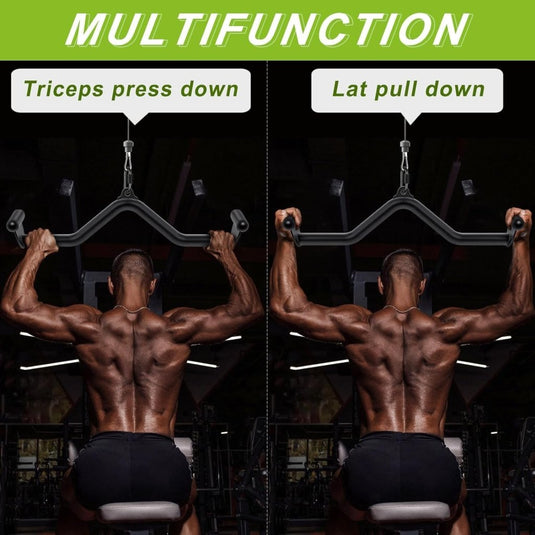 Lat pulldown bar 81 cm met ergonomische handgrepen tot 227 kg – kabelstang – fitness accessoire - happygetfit.com