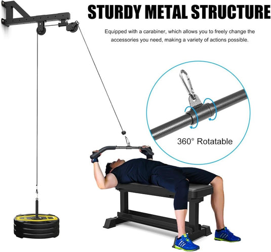Lat pulldown stang voor kabelmachine 94 cm zwart - happygetfit.com