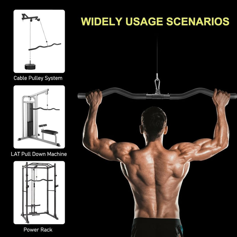 Laden Sie das Bild in Galerie -Viewer, Lat pulldown stang voor kabelmachine 94 cm zwart - happygetfit.com
