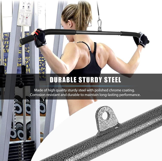 Lat pulldown stang voor kabelmachine 94 cm zwart - happygetfit.com