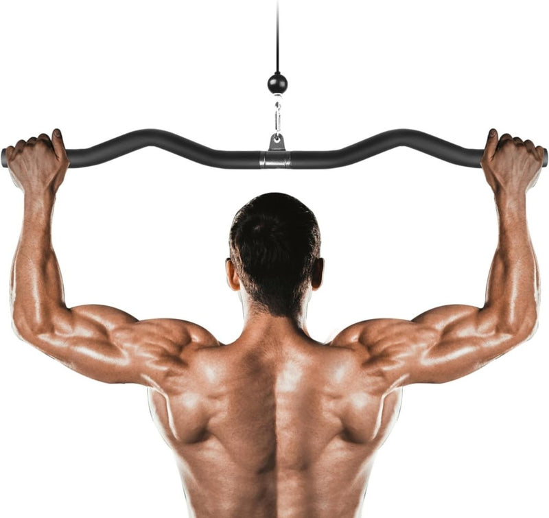 Laden Sie das Bild in Galerie -Viewer, Lat pulldown stang voor kabelmachine 94 cm zwart - happygetfit.com
