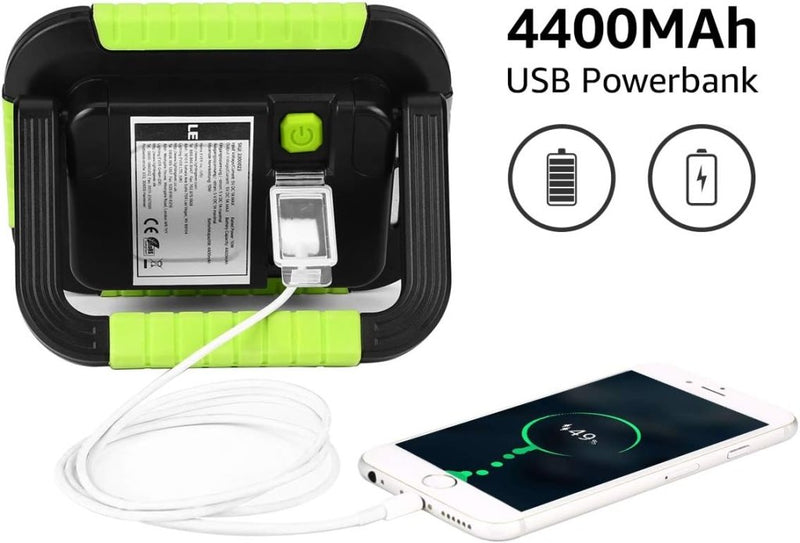 Laad afbeelding in Galerijviewer, LE Led-accuspot, campinglamp, draagbaar, 10 W, 1000 lumen, superhelder, oplaadbare zoeklamp, dimbaar, noodlamp met 3 lichtmodi voor stroomuitval, camping enz. - happygetfit.com
