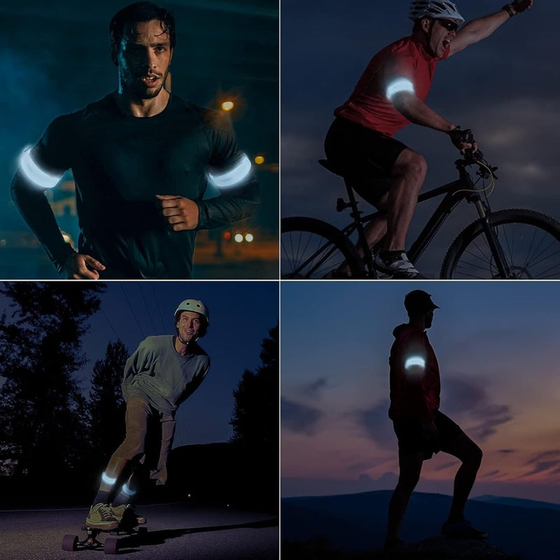 Load image into Gallery viewer, Led-armband, oplaadbaar, 2 stuks, lichtarmband, USB, reflectieformutie - happygetfit.com
