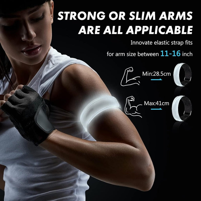 Load image into Gallery viewer, Led-armband, oplaadbaar, 2 stuks, lichtarmband, USB, reflectieformutie - happygetfit.com
