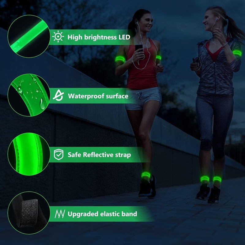 Load image into Gallery viewer, Led-armband, oplaadbaar, 2 stuks, lichtarmband, USB, reflectieformutie - happygetfit.com
