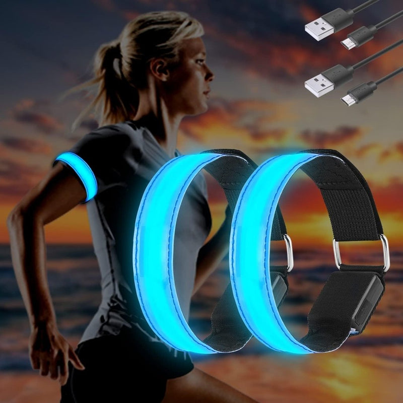 Laad afbeelding in Galerijviewer, Led-armband, USB, 4 stuks, reflecterende ledband, lichtband, voor kinderen, reflecterende band, licht voor joggen, hardlopen, sport - happygetfit.com
