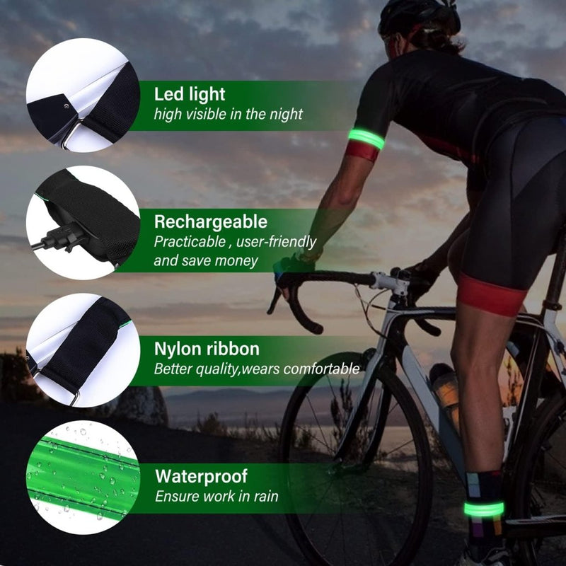 Laad afbeelding in Galerijviewer, Led-armband, USB, 4 stuks, reflecterende ledband, lichtband, voor kinderen, reflecterende band, licht voor joggen, hardlopen, sport - happygetfit.com
