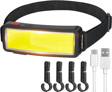 Led-hoofdlamp, hoge lumen, USB, oplaadbaar, COB-projector, lichte koplamp, waterdicht, onderhoud en constructie van de auto, werklicht voor helm, fietsen, vissen in de open lucht - happygetfit.com