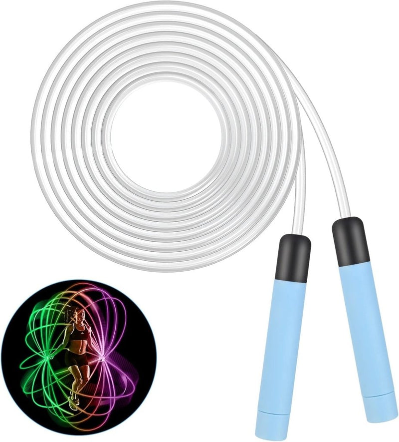 Load image in Gallery Viewer, Led springtouw 280 cm met verstelbare lengte en meerkleurige verlichting voor cardio en fitness – lichtgevend springtouw – conditietraining - happygetfit.com
