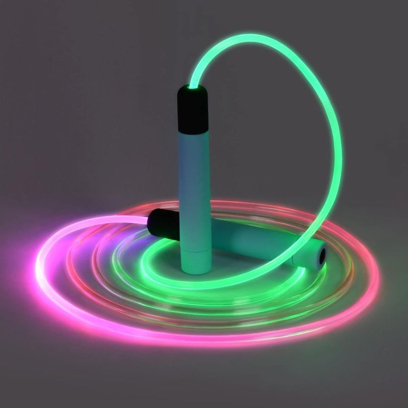 Load image in Gallery Viewer, Led springtouw 280 cm met verstelbare lengte en meerkleurige verlichting voor cardio en fitness – lichtgevend springtouw – conditietraining - happygetfit.com
