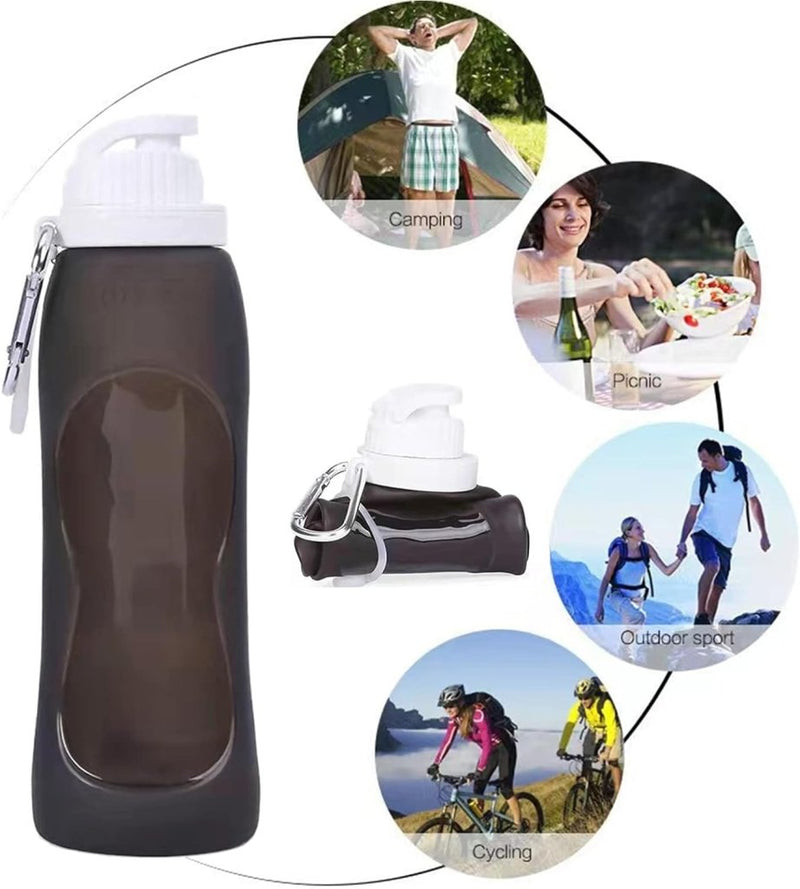 Laad afbeelding in Galerijviewer, Lekvrije, ultralichte drinkfles van 500 ml, inklapbare waterflessen, BPA-vrij, fles voor sport, fietsen, fitness, outdooractiviteiten, sportfles - happygetfit.com
