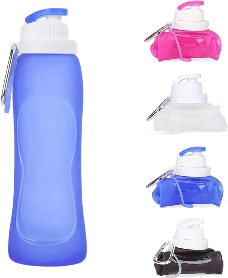 Laad afbeelding in Galerijviewer, Lekvrije, ultralichte drinkfles van 500 ml, inklapbare waterflessen, BPA-vrij, fles voor sport, fietsen, fitness, outdooractiviteiten, sportfles - happygetfit.com
