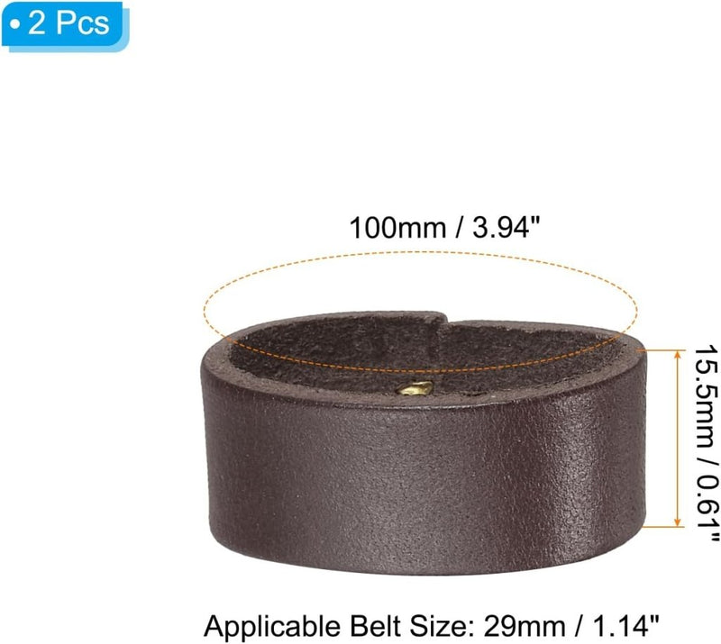 Laden Sie das Bild in Galerie -Viewer, Leren riemlussen 2 stuks voor riemen 38-40 mm – riemhouders – vervangende keeper loops - happygetfit.com
