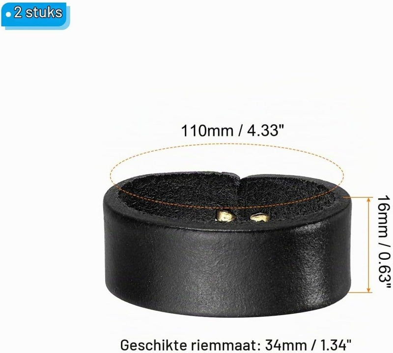 Laden Sie das Bild in Galerie -Viewer, Leren riemlussen 2 stuks voor riemen 38-40 mm – riemhouders – vervangende keeper loops - happygetfit.com

