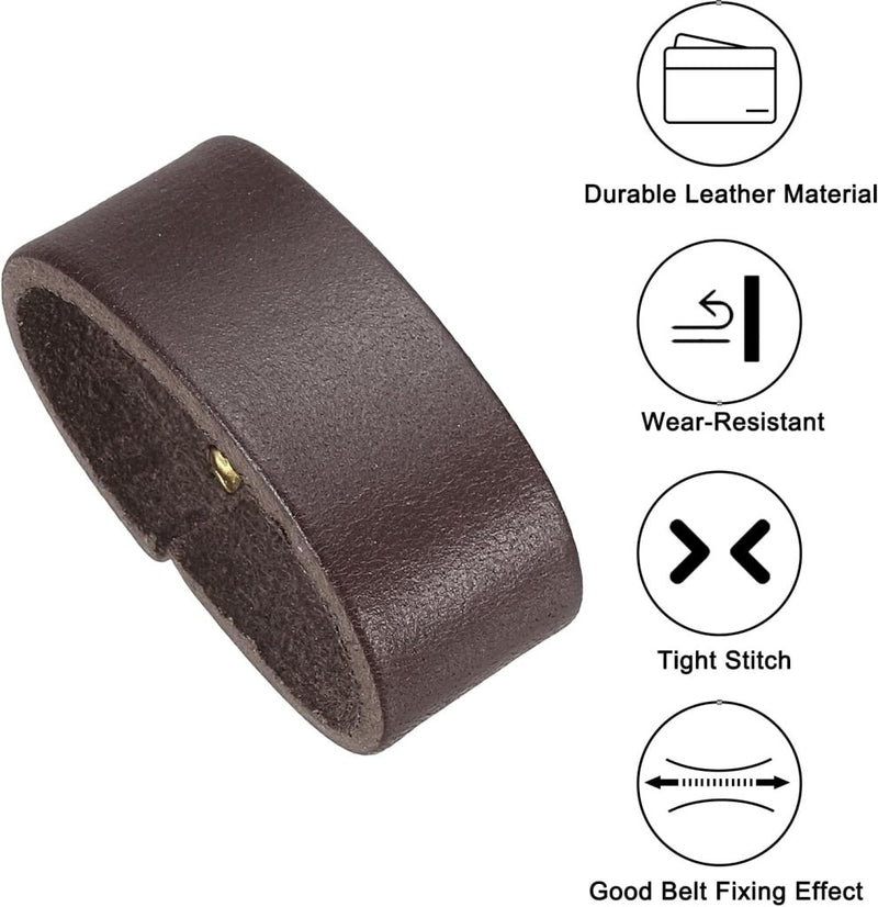 Laden Sie das Bild in Galerie -Viewer, Leren riemlussen 2 stuks voor riemen 38-40 mm – riemhouders – vervangende keeper loops - happygetfit.com
