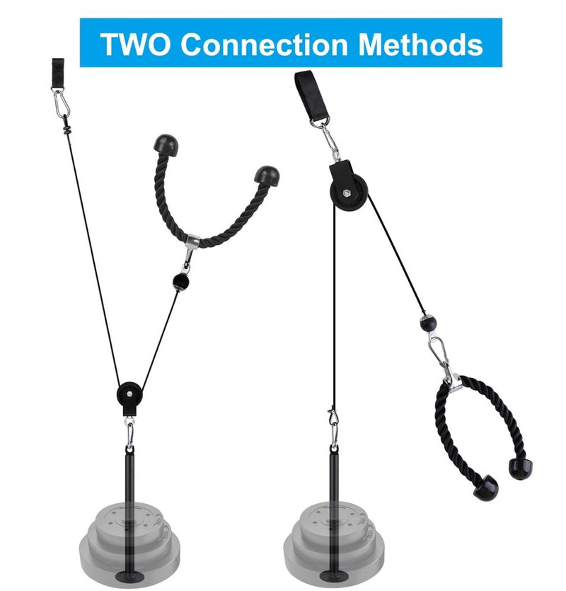 Laad afbeelding in Galerijviewer, LFJ LAT Pull Down and Lift Weight Pulley System Cable Machine Pulley Attachment for Triceps Pull Down, Biceps Curl, Back, Forearm, Shoulder Home Gym Equipment - happygetfit.com
