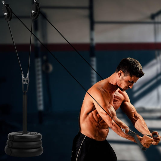 LFJ LAT Pull Down and Lift Weight Pulley System Cable Machine Pulley Attachment for Triceps Pull Down, Biceps Curl, Back, Forearm, Shoulder Home Gym Equipment - happygetfit.com