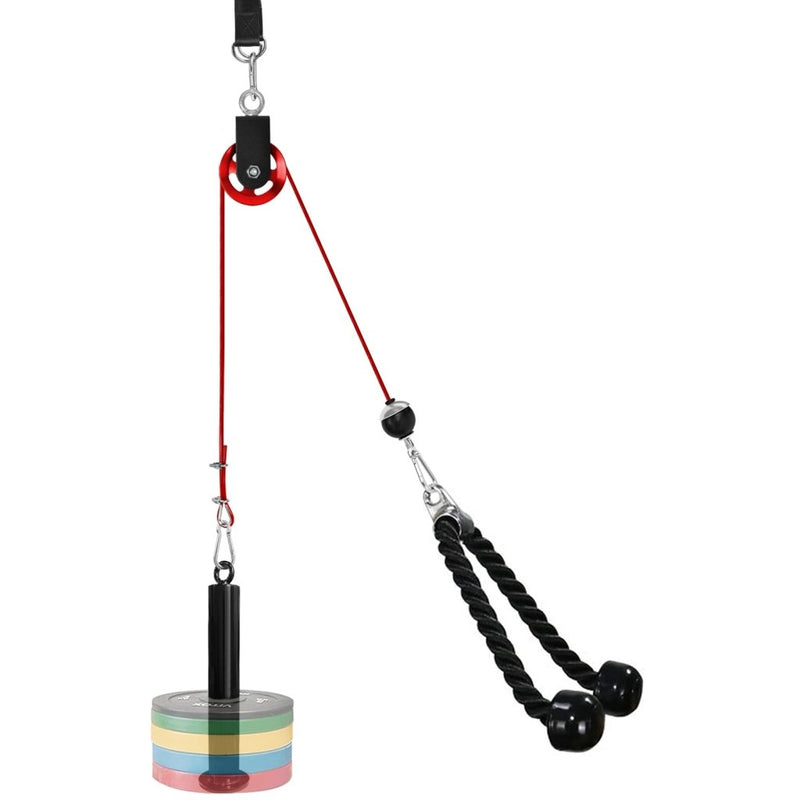 Laad afbeelding in Galerijviewer, LFJ LAT Pull Down and Lift Weight Pulley System Cable Machine Pulley Attachment for Triceps Pull Down, Biceps Curl, Back, Forearm, Shoulder Home Gym Equipment - happygetfit.com
