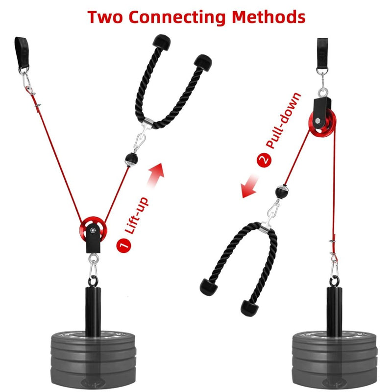 Laad afbeelding in Galerijviewer, LFJ LAT Pull Down and Lift Weight Pulley System Cable Machine Pulley Attachment for Triceps Pull Down, Biceps Curl, Back, Forearm, Shoulder Home Gym Equipment - happygetfit.com
