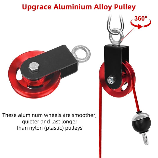 LFJ LAT Pull Down and Lift Weight Pulley System Cable Machine Pulley Attachment for Triceps Pull Down, Biceps Curl, Back, Forearm, Shoulder Home Gym Equipment - happygetfit.com