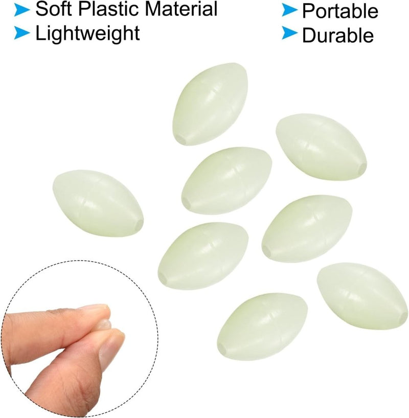 Laad afbeelding in Galerijviewer, Lichtgevende viskralen 100 stuks 8 x 6 mm met opbergdoos – glow beads – visaccessoires - happygetfit.com
