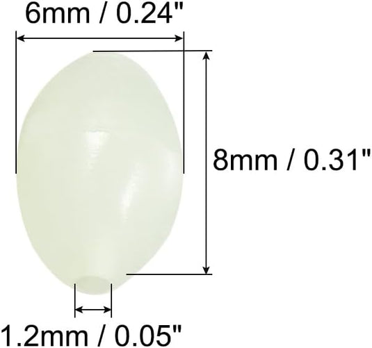 Lichtgevende viskralen 100 stuks 8 x 6 mm met opbergdoos – glow beads – visaccessoires - happygetfit.com