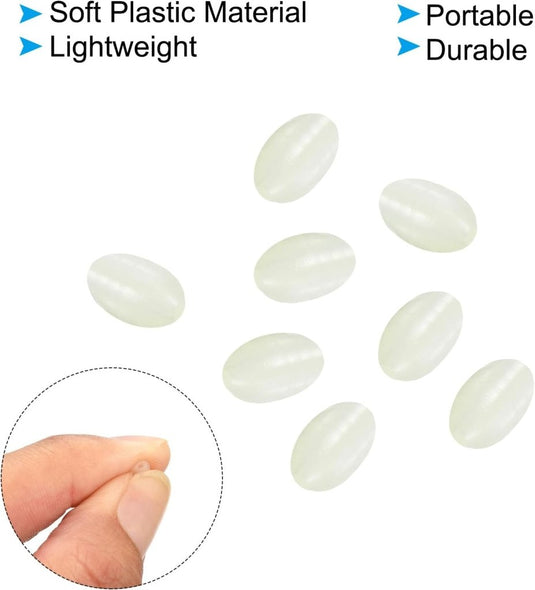 Lichtgevende viskralen 100 stuks 8 x 6 mm met opbergdoos – glow beads – visaccessoires - happygetfit.com