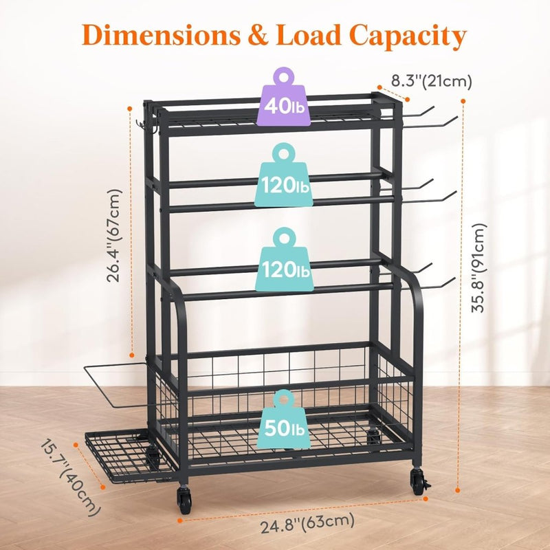 Load image into Gallery viewer, Lifewit Weight Rack for Home Gym, Dumbbell Rack, Kettlebell Rack, Yoga Mat Holder, Home Gym Storage with Wheels for Strength Training - happygetfit.com
